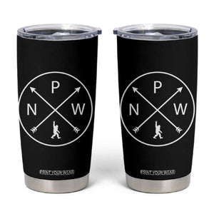 PNW Bigfoot Crossed Arrows Pacific Northwest Pride Tumbler Cup