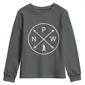 PNW Bigfoot Crossed Arrows Pacific Northwest Pride Youth Sweatshirt