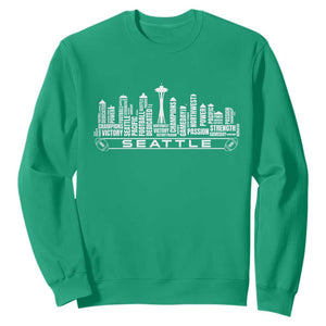 Seattle City Skyline Football Word Cloud Sweatshirt Sports Fan Pride