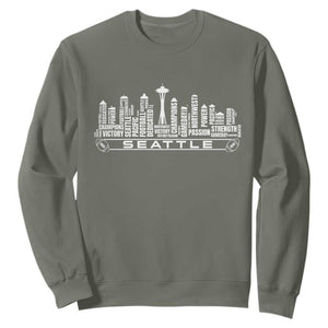 Seattle City Skyline Football Word Cloud Sweatshirt Sports Fan Pride