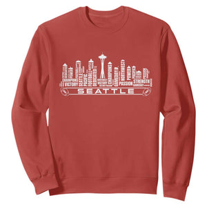 Seattle City Skyline Football Word Cloud Sweatshirt Sports Fan Pride