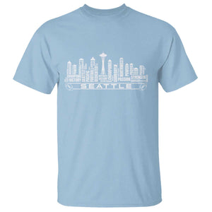 Seattle City Skyline Football Word Cloud T Shirt Sports Fan Pride