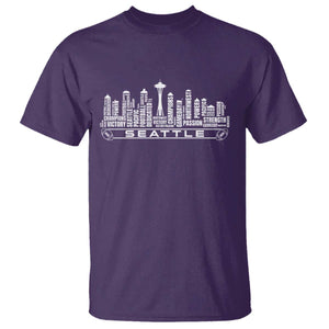 Seattle City Skyline Football Word Cloud T Shirt Sports Fan Pride