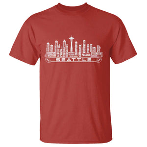 Seattle City Skyline Football Word Cloud T Shirt Sports Fan Pride