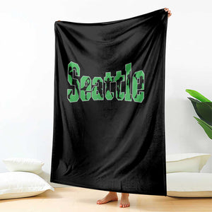 Seattle Sports Player Silhouette Throw Blanket Gift For Football Lovers