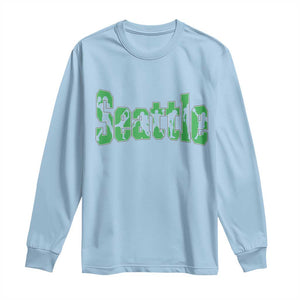 Seattle Sports Player Silhouette Long Sleeve Shirt Gift For Football Lovers