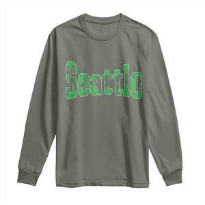 Seattle Sports Player Silhouette Long Sleeve Shirt Gift For Football Lovers