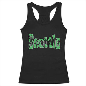 Seattle Sports Player Silhouette Racerback Tank Top Gift For Football Lovers