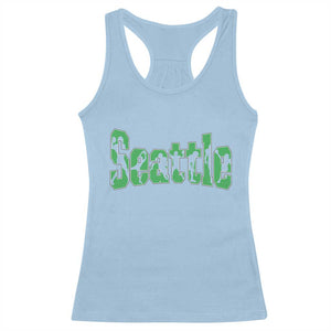 Seattle Sports Player Silhouette Racerback Tank Top Gift For Football Lovers