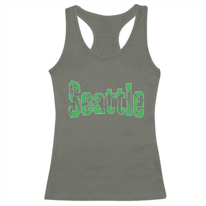 Seattle Sports Player Silhouette Racerback Tank Top Gift For Football Lovers