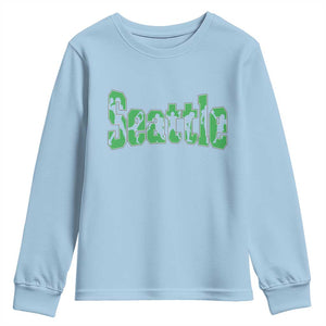 Seattle Sports Player Silhouette Youth Sweatshirt Gift For Football Lovers