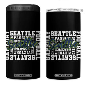 Seattle Emerald City Pride 4 in 1 Can Cooler Tumbler Football Fan Game Day Gift