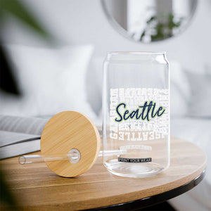 Seattle Emerald City Pride Glass Can Football Fan Game Day Gift