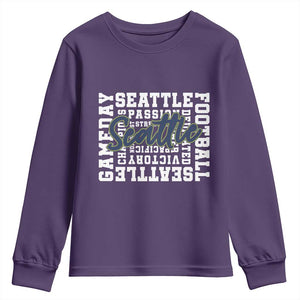 Seattle Emerald City Pride Youth Sweatshirt Football Fan Game Day Gift
