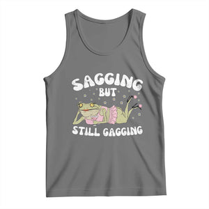 Funny Sagging But Still Gagging Tank Top Sarcastic Frog Humor TS12 Black Heather Print Your Wear
