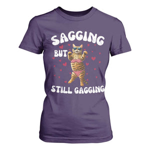 Funny Cat Sexy T Shirt For Women Sagging But Still Gagging Gift TS12 Purple Print Your Wear