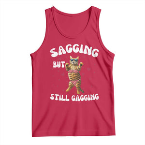 Funny Cat Sexy Tank Top Sagging But Still Gagging Gift TS12 Red Print Your Wear