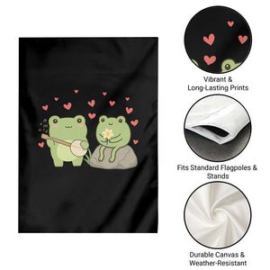 Cute Frog Lover Gift Garden Flag Romantic Frog Music TS12 Print Your Wear