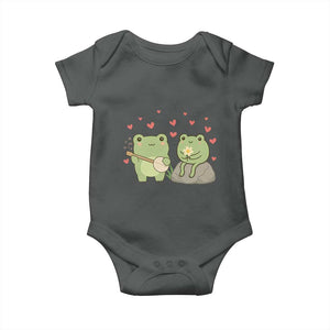 Cute Frog Lover Gift Baby Onesie Romantic Frog Music TS12 Dark Heather Print Your Wear