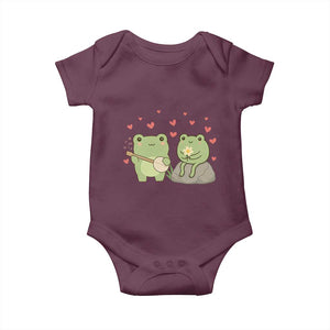 Cute Frog Lover Gift Baby Onesie Romantic Frog Music TS12 Maroon Print Your Wear