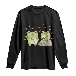 Cute Frog Lover Gift Long Sleeve Shirt Romantic Frog Music TS12 Black Print Your Wear