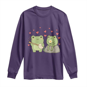 Cute Frog Lover Gift Long Sleeve Shirt Romantic Frog Music TS12 Purple Print Your Wear