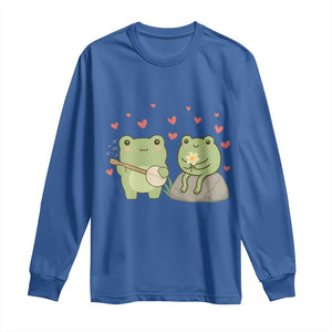 Cute Frog Lover Gift Long Sleeve Shirt Romantic Frog Music TS12 Royal Blue Print Your Wear