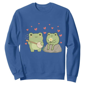 Cute Frog Lover Gift Sweatshirt Romantic Frog Music TS12 Royal Blue Print Your Wear