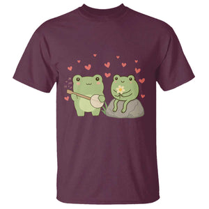 Cute Frog Lover Gift T Shirt Romantic Frog Music TS12 Maroon Print Your Wear