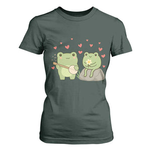 Cute Frog Lover Gift T Shirt For Women Romantic Frog Music TS12 Dark Forest Green Print Your Wear