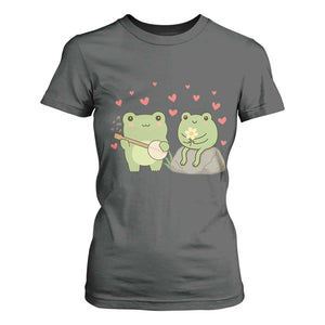 Cute Frog Lover Gift T Shirt For Women Romantic Frog Music TS12 Dark Heather Print Your Wear