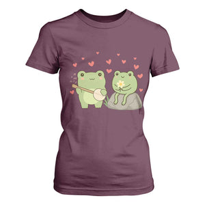 Cute Frog Lover Gift T Shirt For Women Romantic Frog Music TS12 Maroon Print Your Wear