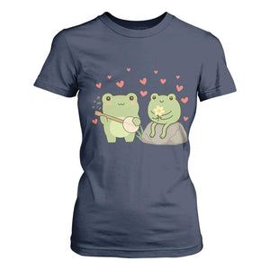 Cute Frog Lover Gift T Shirt For Women Romantic Frog Music TS12 Navy Print Your Wear