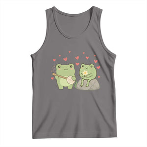 Cute Frog Lover Gift Tank Top Romantic Frog Music TS12 Deep Heather Print Your Wear