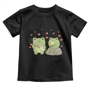 Cute Frog Lover Gift Toddler T Shirt Romantic Frog Music TS12 Black Print Your Wear