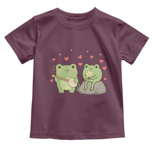 Cute Frog Lover Gift Toddler T Shirt Romantic Frog Music TS12 Maroon Print Your Wear
