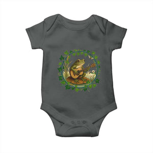Funny Frog Playing Guitar Baby Onesie Music Lovers Gift TS12 Dark Heather Print Your Wear