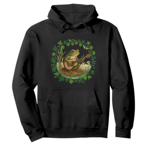 Funny Frog Playing Guitar Hoodie Music Lovers Gift TS12 Black Print Your Wear