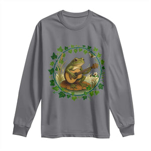 Funny Frog Playing Guitar Long Sleeve Shirt Music Lovers Gift TS12 Charcoal Print Your Wear