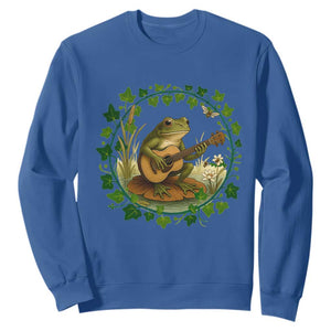 Funny Frog Playing Guitar Sweatshirt Music Lovers Gift TS12 Royal Blue Print Your Wear