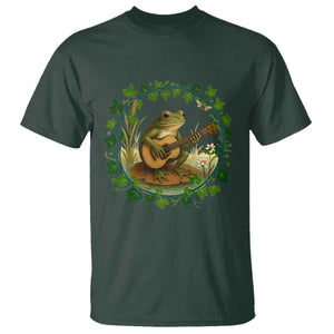 Funny Frog Playing Guitar T Shirt Music Lovers Gift TS12 Dark Forest Green Print Your Wear