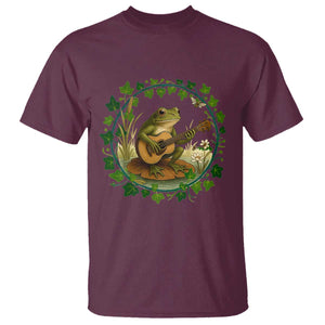 Funny Frog Playing Guitar T Shirt Music Lovers Gift TS12 Maroon Print Your Wear