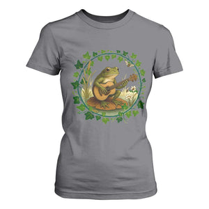 Funny Frog Playing Guitar T Shirt For Women Music Lovers Gift TS12 Charcoal Print Your Wear