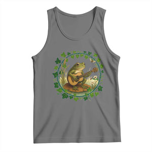 Funny Frog Playing Guitar Tank Top Music Lovers Gift TS12 Black Heather Print Your Wear