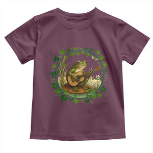 Funny Frog Playing Guitar Toddler T Shirt Music Lovers Gift TS12 Maroon Print Your Wear