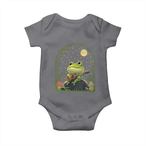 Frog Playing Guitar Baby Onesie Gift for Musicians TS12 Charcoal Print Your Wear