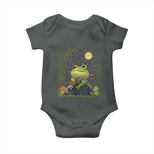 Frog Playing Guitar Baby Onesie Gift for Musicians TS12 Dark Heather Print Your Wear