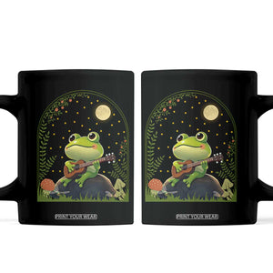 Frog Playing Guitar Coffee Mug Gift for Musicians TS12 Black Print Your Wear
