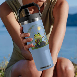 Frog Playing Guitar Flip Straw Tumbler Gift for Musicians TS12 One Size: 30 oz Light Blue Print Your Wear