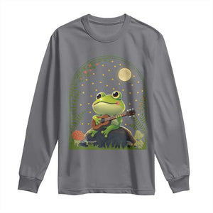 Frog Playing Guitar Long Sleeve Shirt Gift for Musicians TS12 Charcoal Print Your Wear